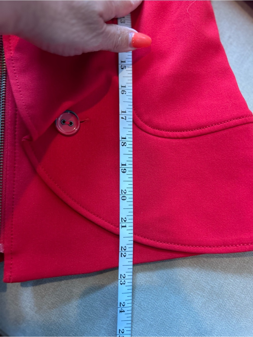 Tribal Red Ruffle-Front Blazer Jacket - Picture 8 of 9